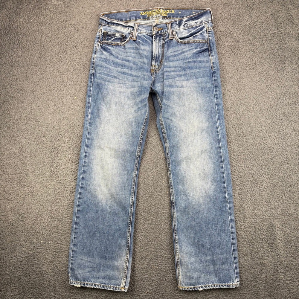 American Eagle Outfitters Original Boot Mens Blue Distressed Jeans 30x32